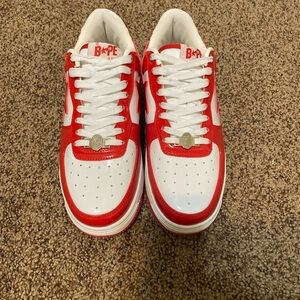 Bapesta size 8.5 red and white